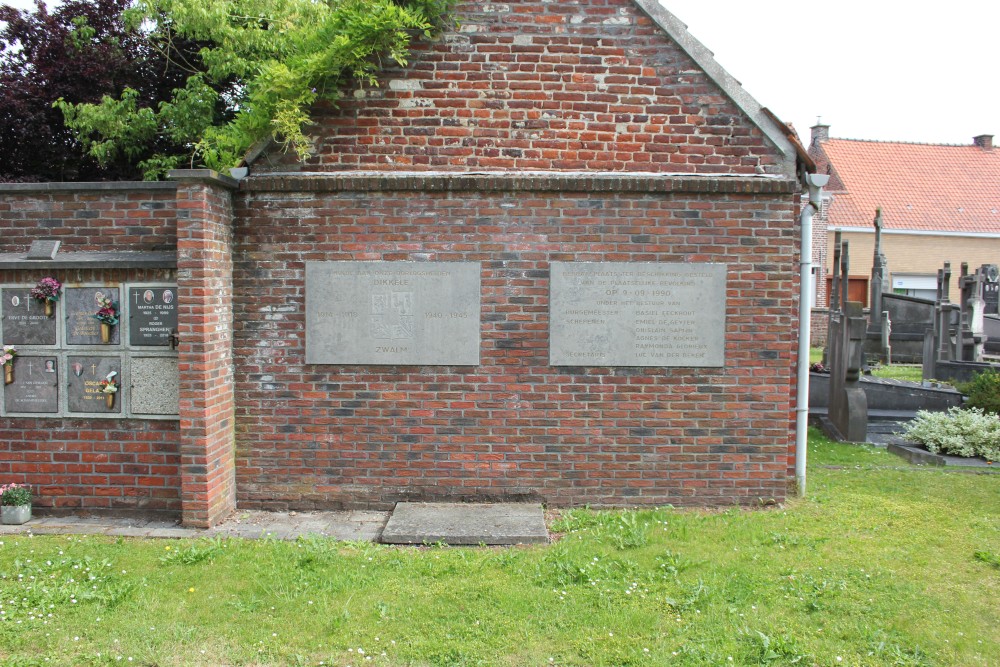 Commemorative Plate War Victims Dikkele