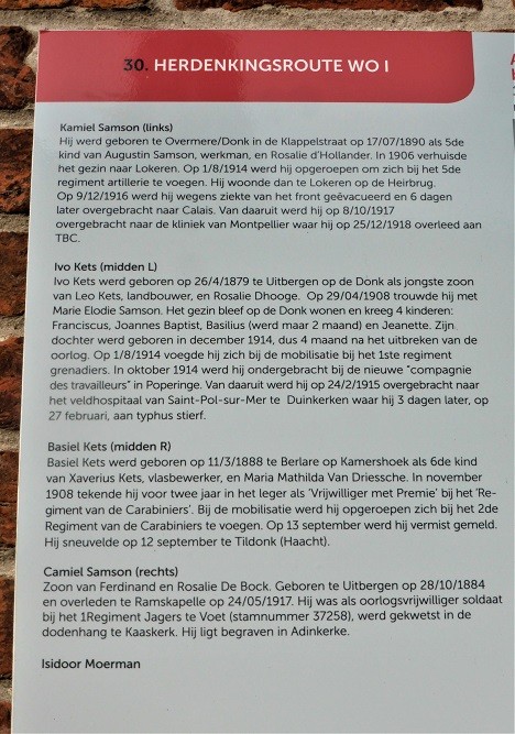 Memorial Route 100 years Great War - Information Board 30 #3