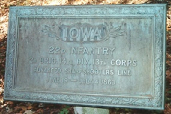 Positie-aanduiding Kamp 22nd Iowa Infantry (Union) #1