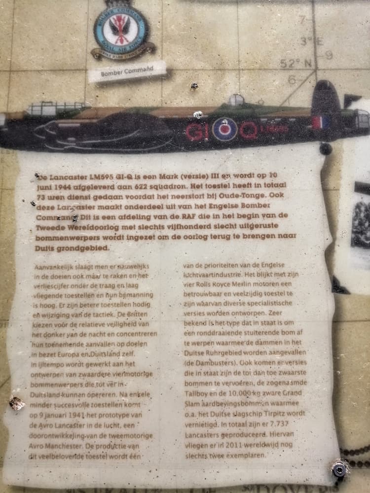 Information Panel Crash Lancaster LM595 GI-Q Mark III #3