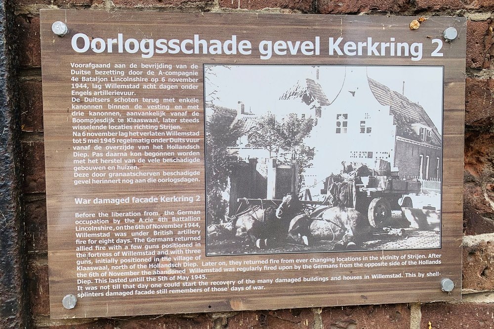 Memorial War Damage Facade Kerkring 2 Willemstad #1