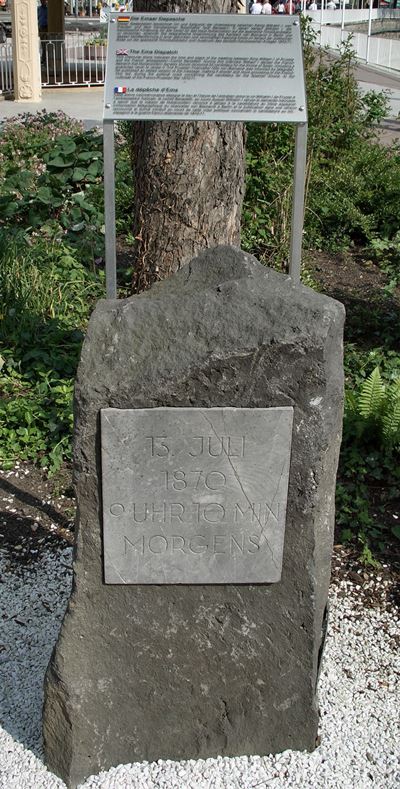 Remembrance Stone Meeting Wilhelm I and Comte Benedetti