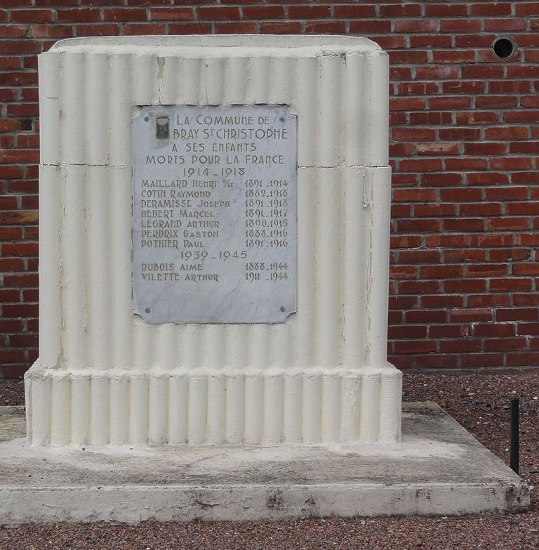 War Memorial Bray-Saint-Christophe