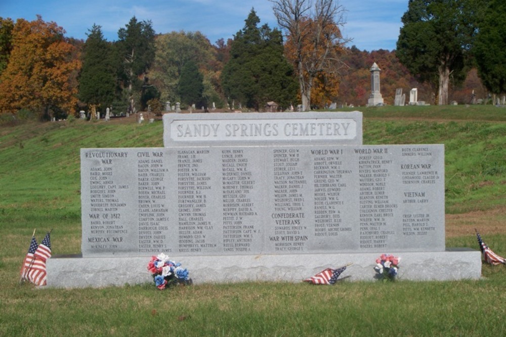 Memorial Buried veteran Sandy Spring Cemetery #1