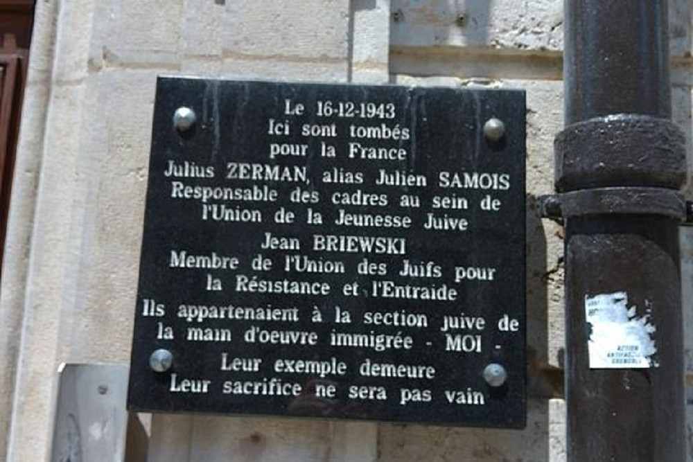 Memorial For Julius Zerman(n) And Jean Briewski  -  Grenoble #1