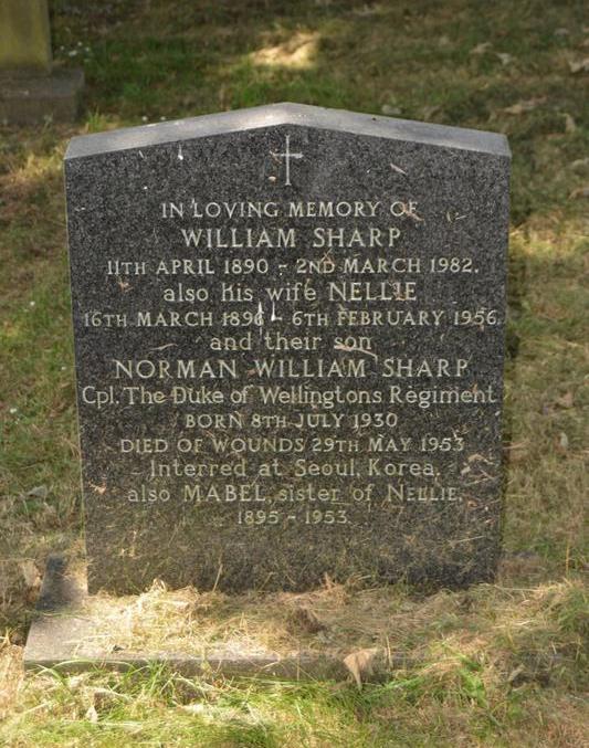 Herdenkingstekst Cpl. Norman William Sharp