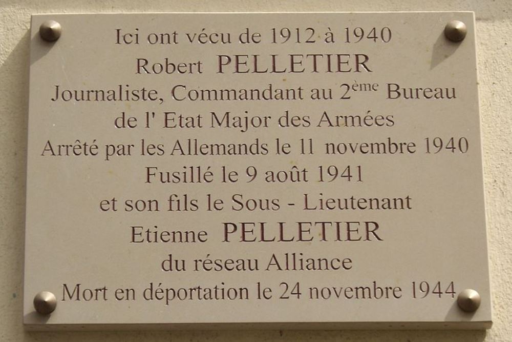 Gedenkteken Robert Pelletier en tienne Pelletier #1