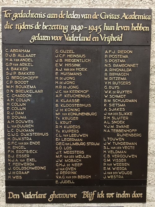 Gedenktekens Vrije Universiteit Amsterdam #3