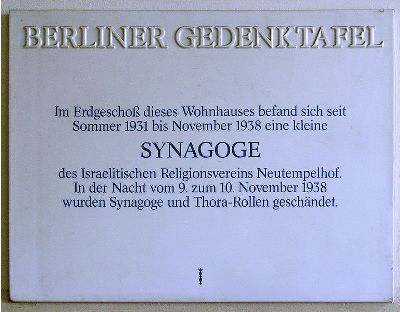 Memorial Synagogue Neu-Tempelhof #1