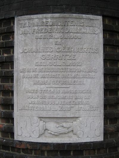 Memorial Jan Frederik Dalemans and Johannes Geerbertus Gerritze