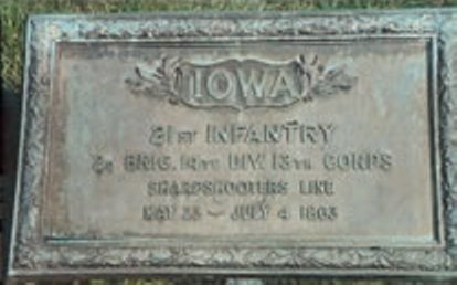 Position Marker Sharpshooters-Line 21st, 22nd and 23rd Iowa Infantry (Union) #1