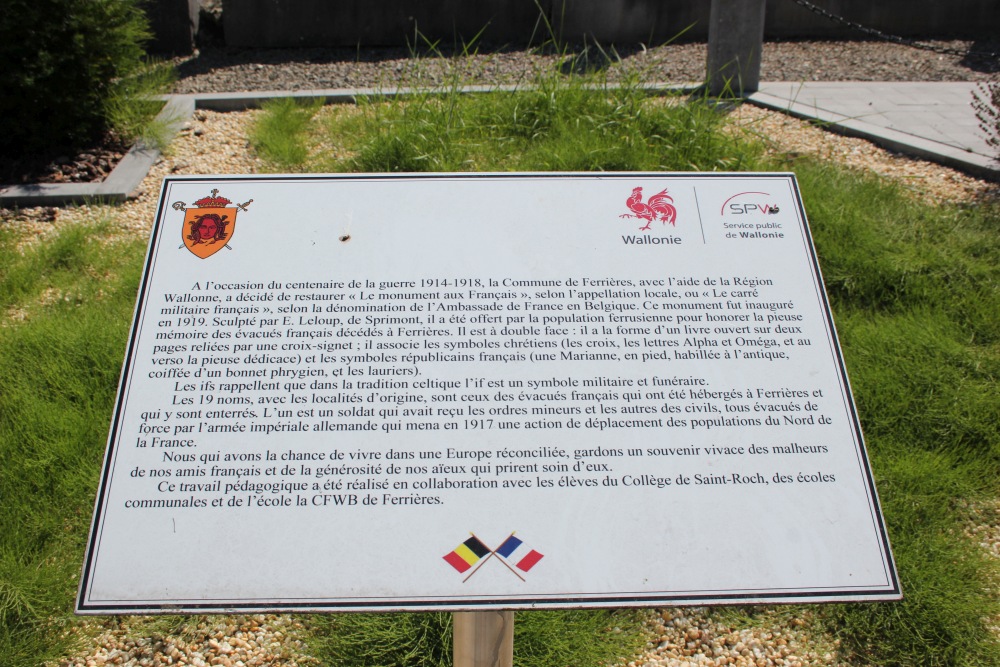 Monument Franse Burgers Begraafplaats Ferrières #3