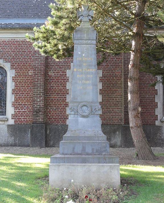 Monument Eerste Wereldoorlog Mesnil-Saint-Laurent #1