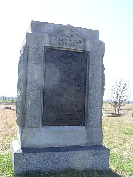 1st Pennsylvania Light Artillery - Combined Battery C & F Marker #1