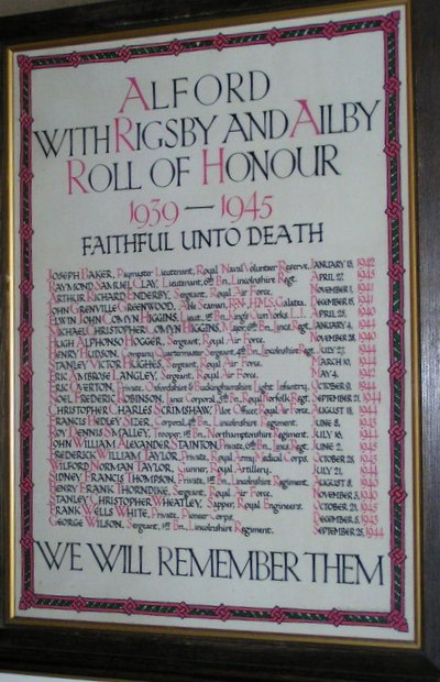 War Memorial St Wilfrid Church Alford #1