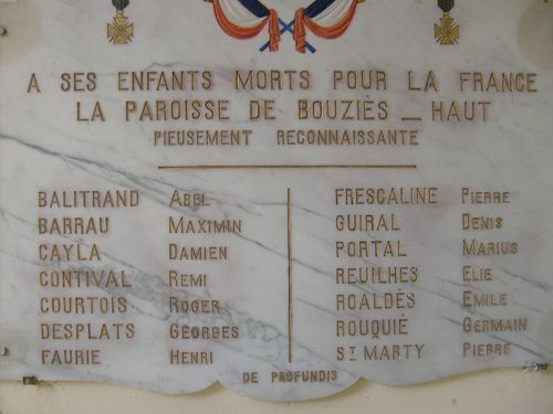 Oorlogsmonument Kerk Bouziès #2