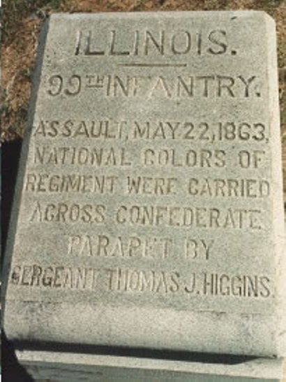Positie-aanduiding Aanval van 99th Illinois Infantry (Union) #1