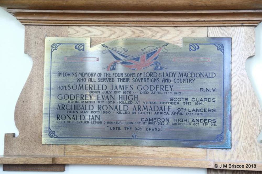 Memorial Sons of Lord and Lady Macdonald #1