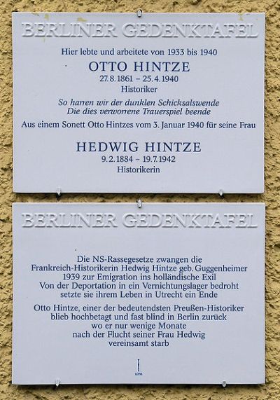 Gedenkteken Otto en Hedwig Hintze #1