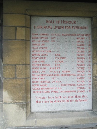 War Memorial St. Thomas Church #1