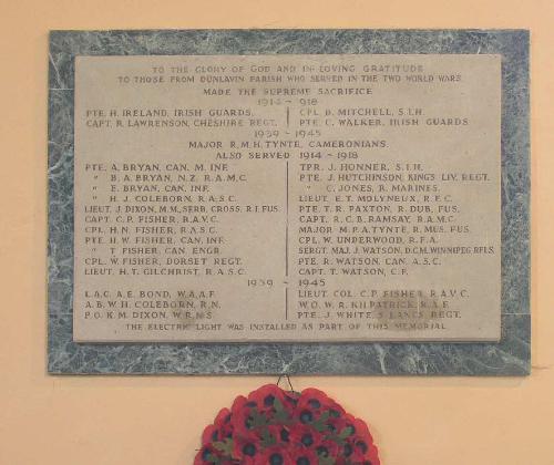 War Memorial St Nicholas Church Dunlavin