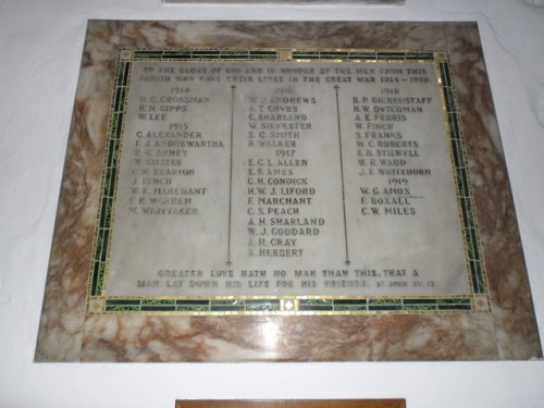 War Memorial St. Peter Church Farnborough