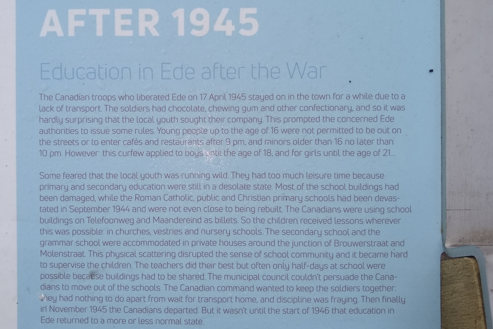 Informatiebord Het onderwijs in Ede na de oorlog #3