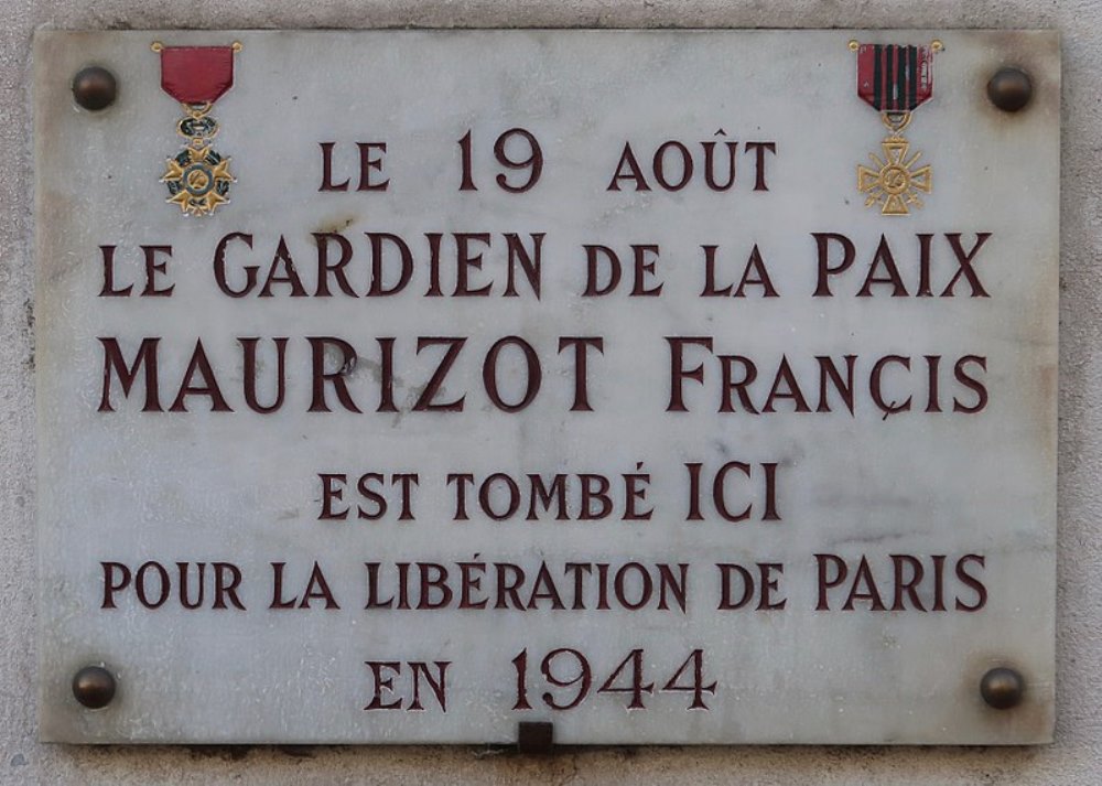 Plaque Francis Morizot - Paris, 1er - TracesOfWar.com