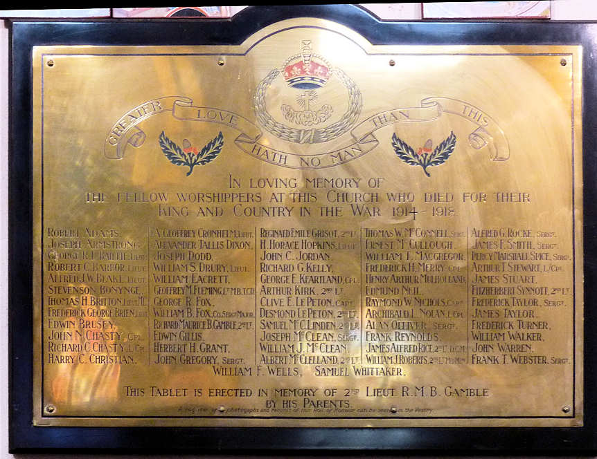 World War I Memorial St. Audoen's Church of Ireland #1