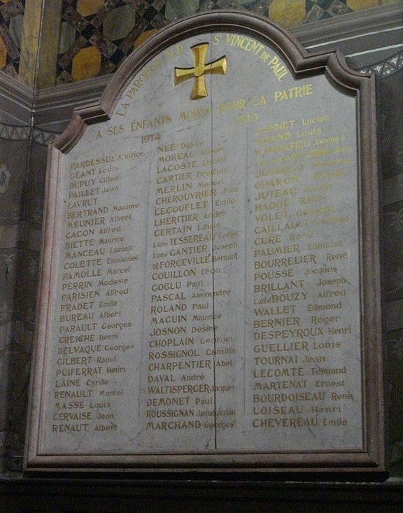 World War I Memorial glise Saint-Vincent