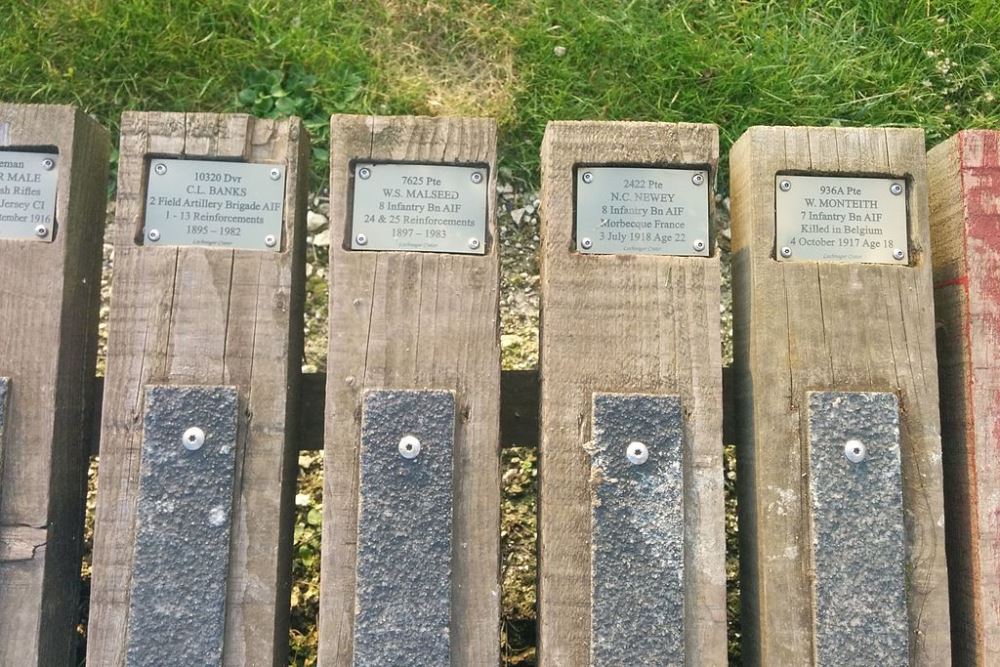 Commemorative Plates Footpath Lochnagar Crater
