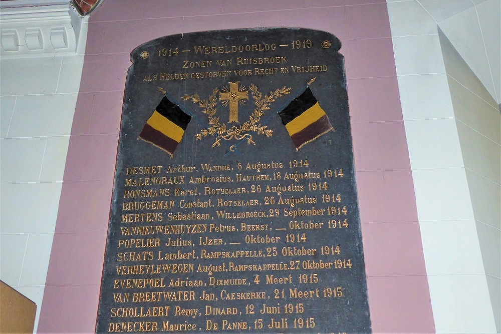 Commemorative Plate First World War Ruisbroek #2