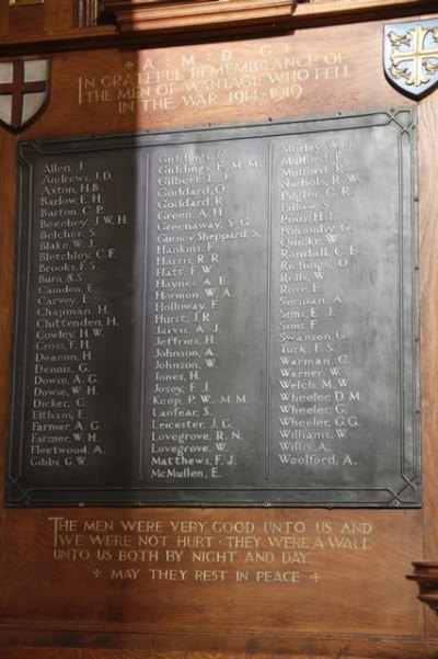 Oorlogsmonument St. Peter and St. Paul Church Wantage #2