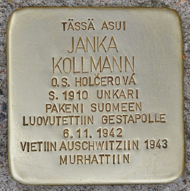 Stolpersteine Munkkiniemen puistotie 18B #2