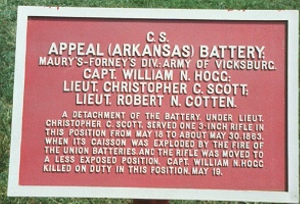 Positie-aanduiding Appeal Arkansas Battery (Confederates) #1