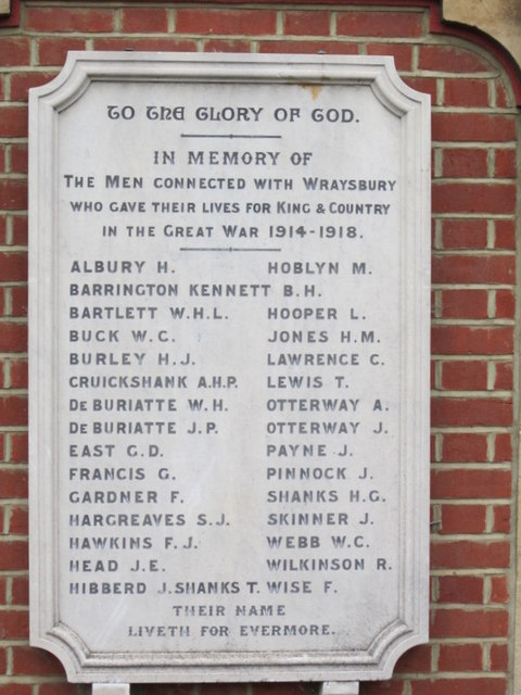 Oorlogsmonument Wraysbury