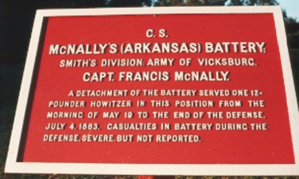 Position Marker McNally's Arkansas Battery, Shoup's Brigade (Confederates) #1