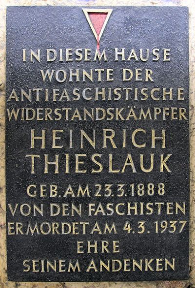 Plaquette Heinrich Thieslauk
