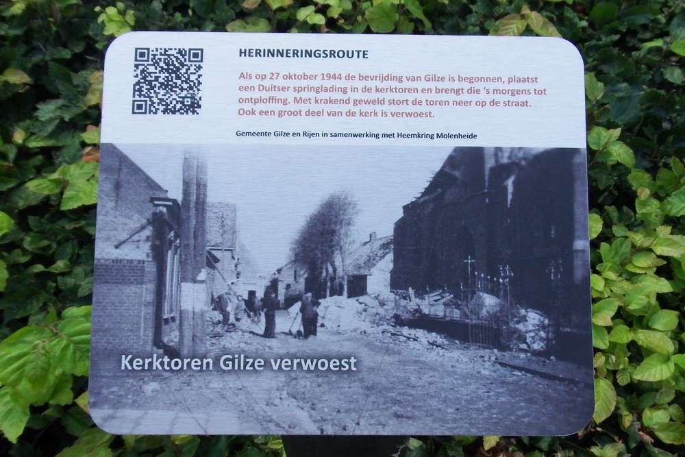 Herinneringsroute Tweede Wereldoorlog Kerktoren Gilze Verwoest #1