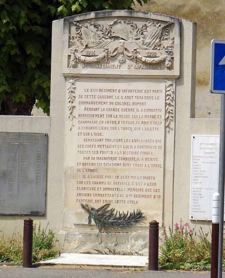 Memorial Officers 9ème Régiment d'Infanterie
