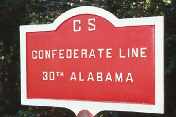Position Marker 30th Alabama Infantry (Confederates) #1