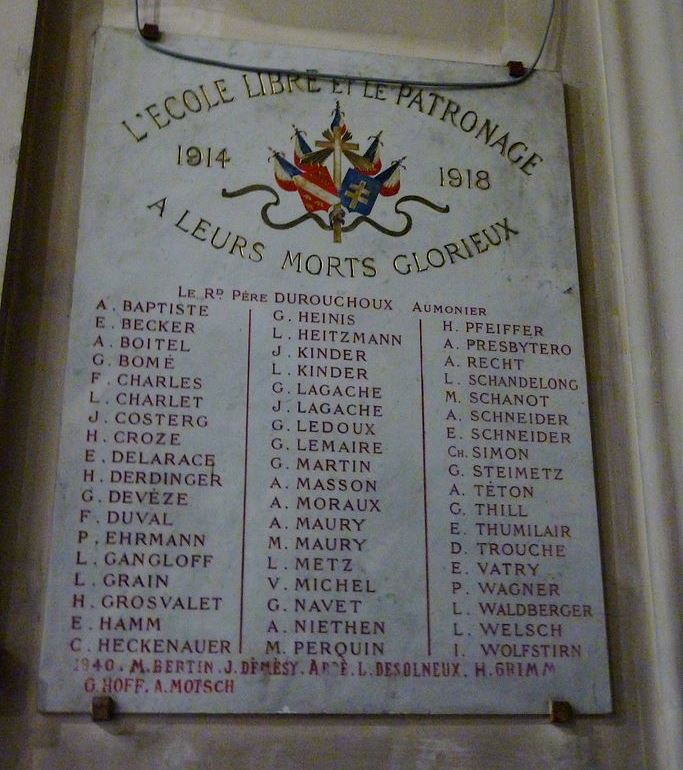 World War I Memorial L’École Libre et le Patronage #1