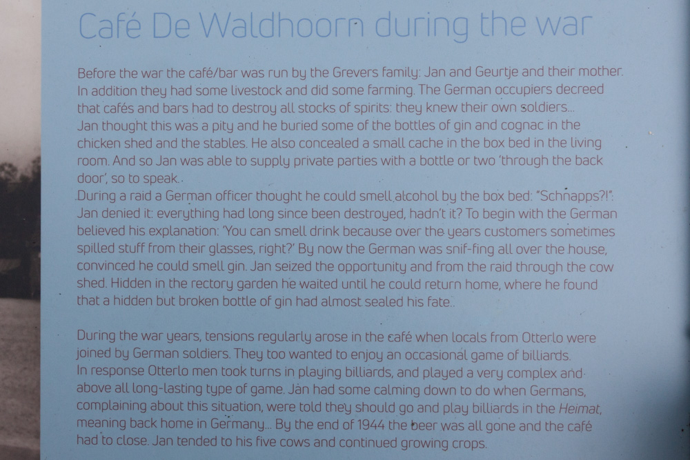 Information Sign Café De Waldhoorn during the war #3