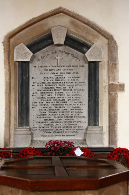 Oorlogsmonument St. Peter and St. Paul Church Bardwell #2