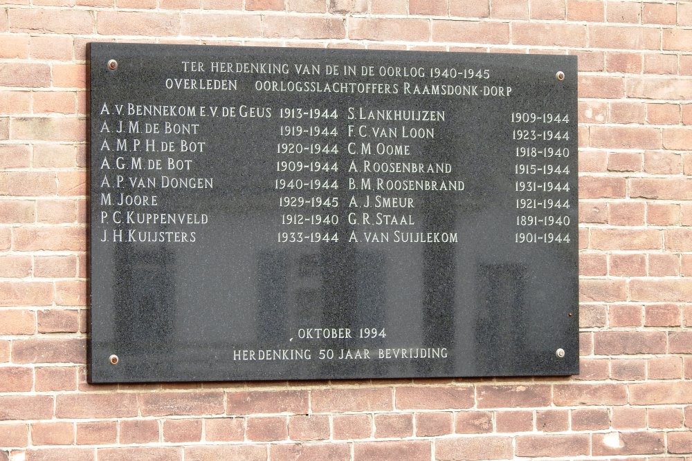 Memorial Killed Inhabitants Raamsdonk