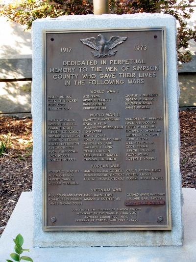 War Memorial Simpson County