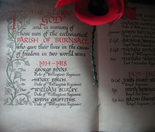 War Memorial Book Burnsall #1