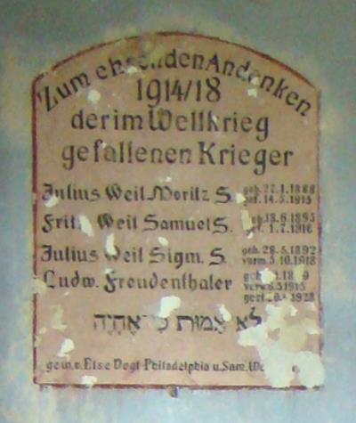 War Memorial Former Synagogue Steinsfurt #1