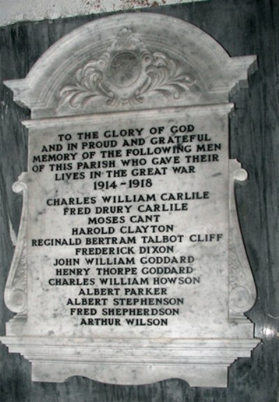 Oorlogsmonument St Lawrence Church Thornton Curtis #2