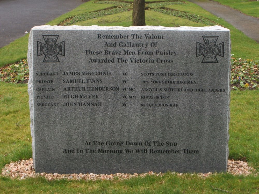 Memorial Victoria Cross Receivers Paisley #1